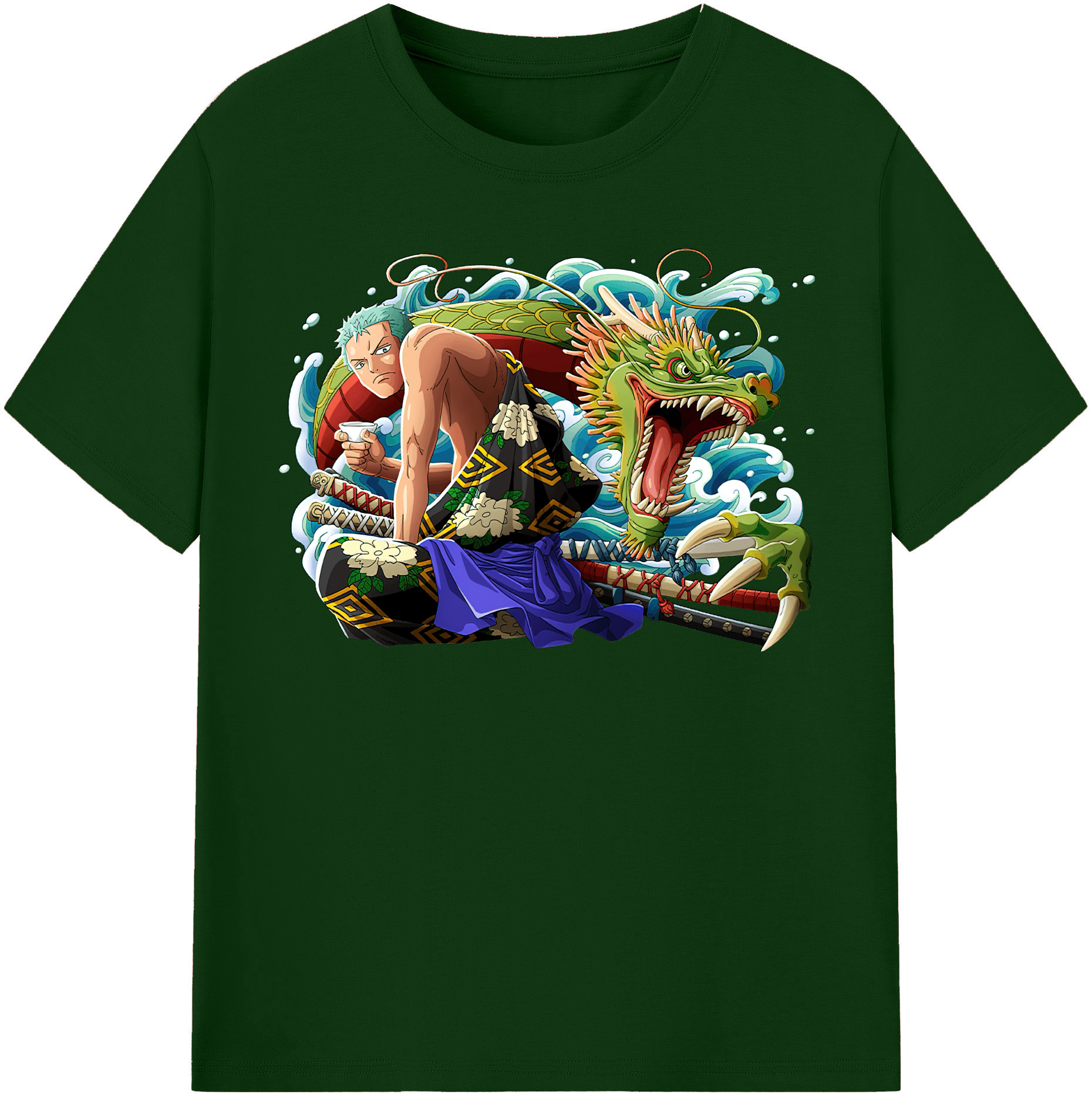 ワンピース ロロノア・ゾロ ONE PIECE Roronoa Zoro 綿100％半袖Tシャツ（フロントプリント）